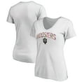 thumbnail image 1 of Women's White Indiana Hoosiers Floral Arched V-Neck T-Shirt, 1 of 3