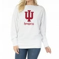 thumbnail image 1 of Women's White Indiana Hoosiers Lainey Ribbed Tunic Tri-Blend Pullover Sweatshirt, 1 of 2
