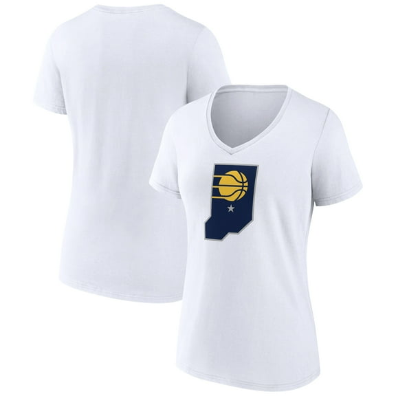 Women's White Indiana Pacers Alternate Logo V-Neck T-Shirt