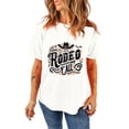 thumbnail image 1 of Women's White 'It's Rodeo Time Y'all' Western Graphic T-Shirt - [ZhiHiMeRi] | 2XL, 1 of 6
