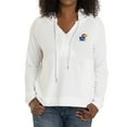 thumbnail image 1 of Women's White Kansas Jayhawks Christine Cross Front Tri-Blend Pullover Hoodie, 1 of 2