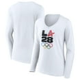 thumbnail image 1 of Women's White LA 2028 Summer Olympics Athlete Spirit V-Neck Long Sleeve T-Shirt, 1 of 3
