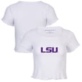 thumbnail image 1 of Women's White LSU Tigers Baby Top T-Shirt, 1 of 3