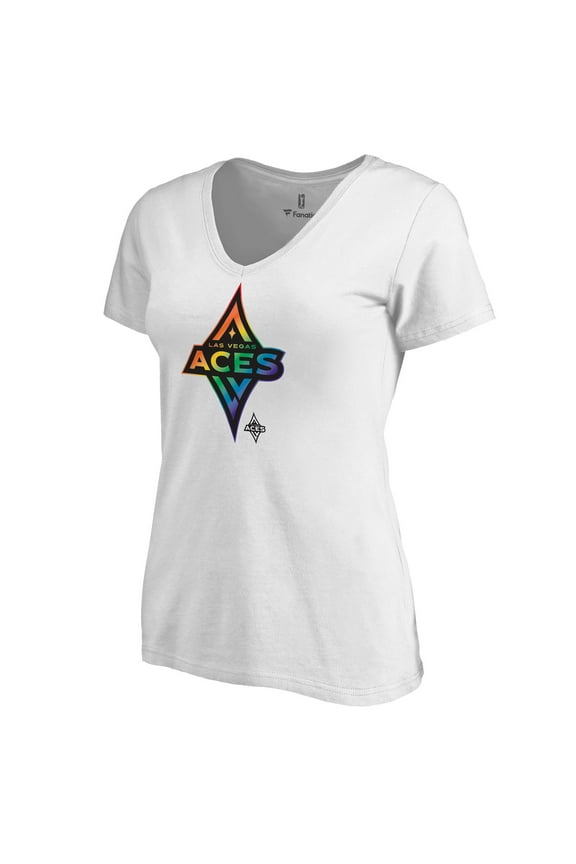 Women's White Las Vegas Aces Team Pride V-Neck T-Shirt