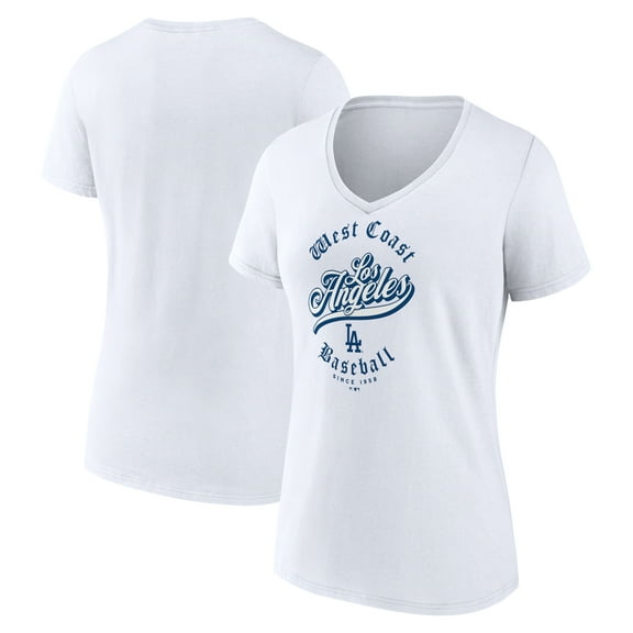Women's  White Los Angeles Dodgers West Coast Baseball V-Neck T-Shirt
