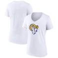 thumbnail image 1 of Women's White Los Angeles Rams Primary Team Logo V-Neck T-Shirt, 1 of 3