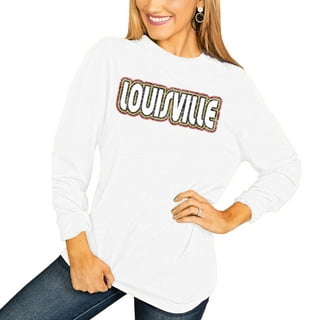 Women's Gameday Couture White Louisville Cardinals Drop Shoulder Fleece  Drop Pullover Sweatshirt