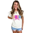 thumbnail image 1 of Women's White MAMA Checkered Bow Knot Graphic Crewneck T-Shirt | [ZhiHiMeRi] | (US 20-22)2XL, 1 of 8