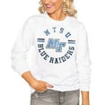 thumbnail image 1 of Women's Gameday Couture White MTSU Blue Raiders Oversized Vintage Days Perfect Crew Sweatshirt, 1 of 1