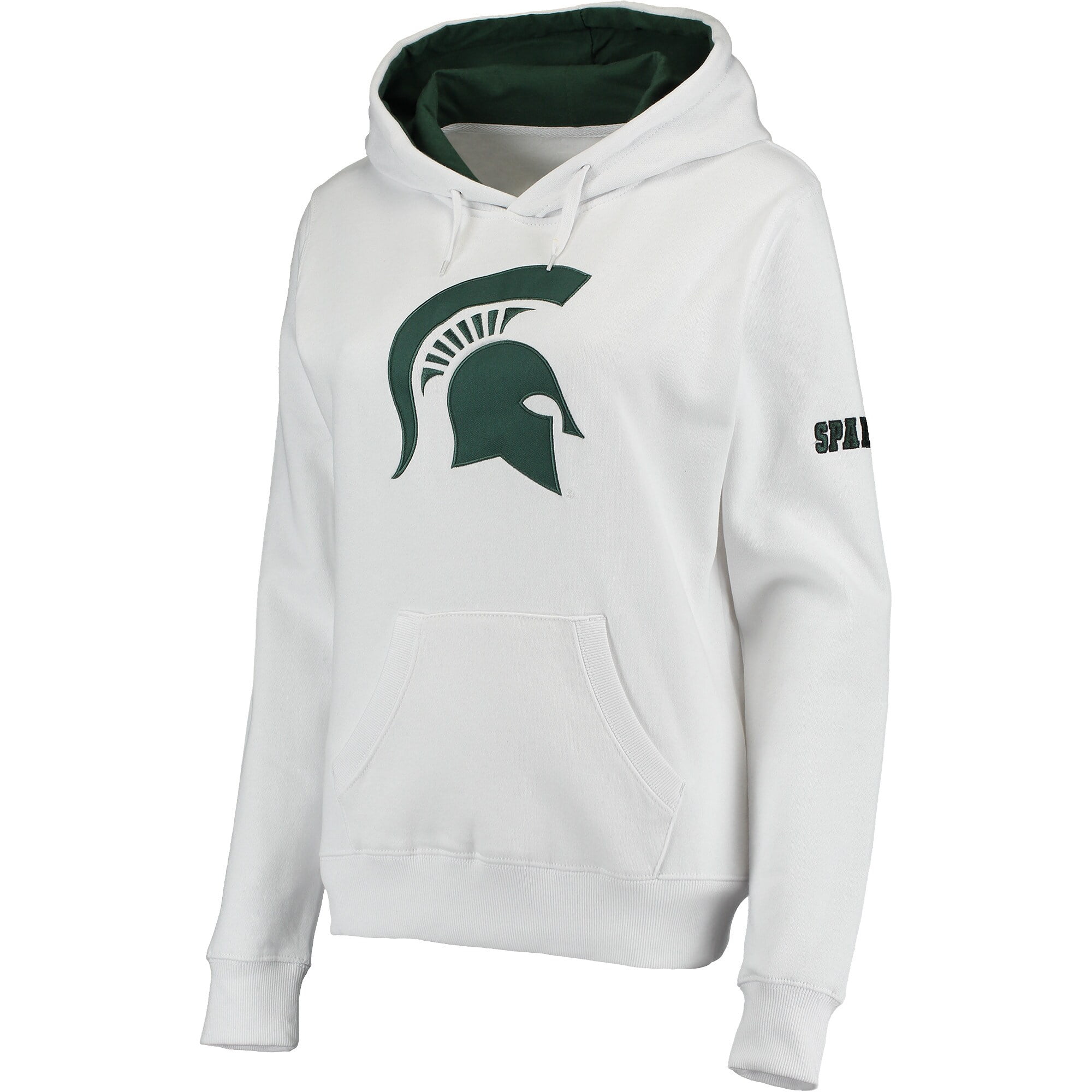 Women s White Michigan State Spartans Big Logo Pullover Sweatshirt