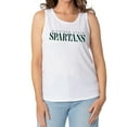 thumbnail image 1 of Women's White Michigan State Spartans Blake Sandwash Rib-Knit Tri-Blend Tank Top, 1 of 2