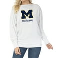 thumbnail image 1 of Women's White Michigan Wolverines Lainey Ribbed Tunic Tri-Blend Pullover Sweatshirt, 1 of 2