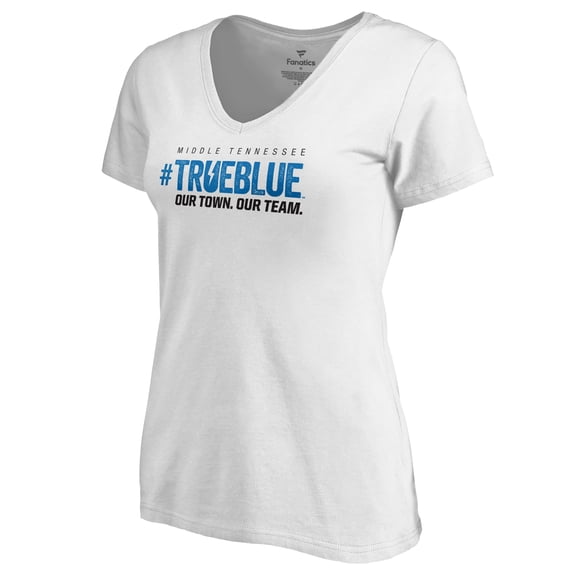 Women's White Middle Tennessee State Blue Raiders Random Logo V-Neck T-Shirt