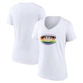 thumbnail image 1 of Women's White Montreal Canadiens Team Pride Logo V-Neck T-Shirt, 1 of 3
