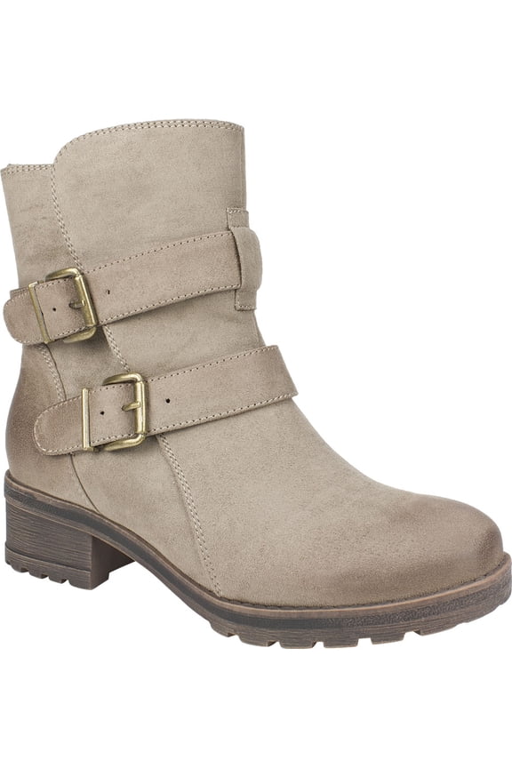 Women's White Mountain Chastity Ankle Boot Taupe Suedette Fabric 8.5 M