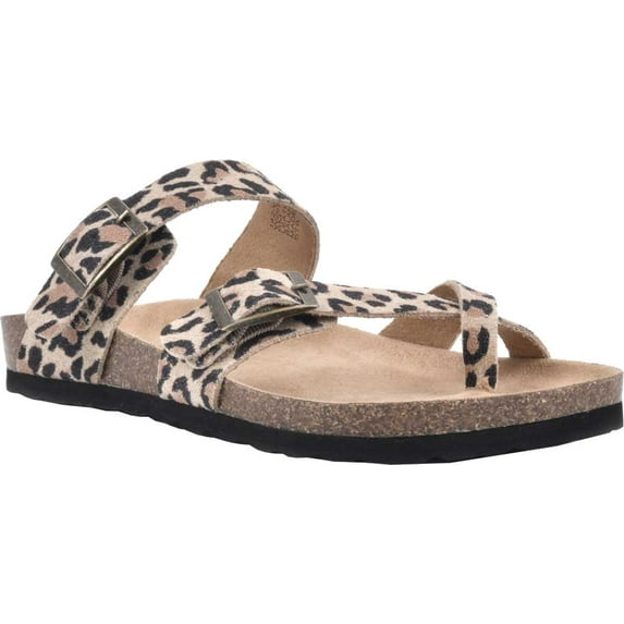 WHITE MOUNTAIN Women's Gracie Sandal 8 Natural/E-print/Leather