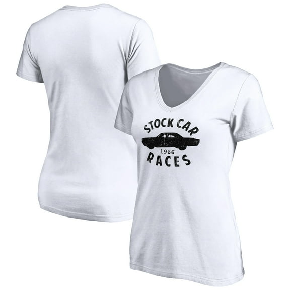 Women's White NASCAR Classic International V-Neck T-Shirt