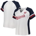 thumbnail image 1 of Women's White/Navy Washington Nationals Plus Size Notch Neck T-Shirt, 1 of 3