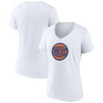 thumbnail image 1 of Women's  White New York Knicks Alternate Logo V-Neck T-Shirt, 1 of 3