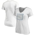 thumbnail image 1 of Women's White New York Rangers Whiteout V-Neck T-Shirt, 1 of 3