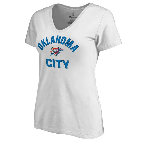 Women's White Oklahoma City Thunder Overtime V-Neck T-Shirt