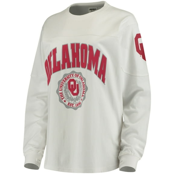 Women's Pressbox White Oklahoma Sooners Edith Long Sleeve Oversized Top