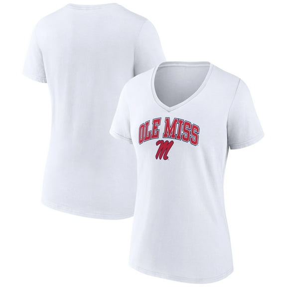 Women's White Ole Miss Rebels Campus V-Neck T-Shirt