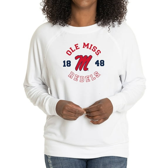Women's White Ole Miss Rebels Rylee Raglan Tri-Blend Long Sleeve T-Shirt