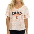 thumbnail image 1 of Women's White/Orange Oklahoma State Cowboys Faye Tie-Dye V-Neck T-Shirt, 1 of 2