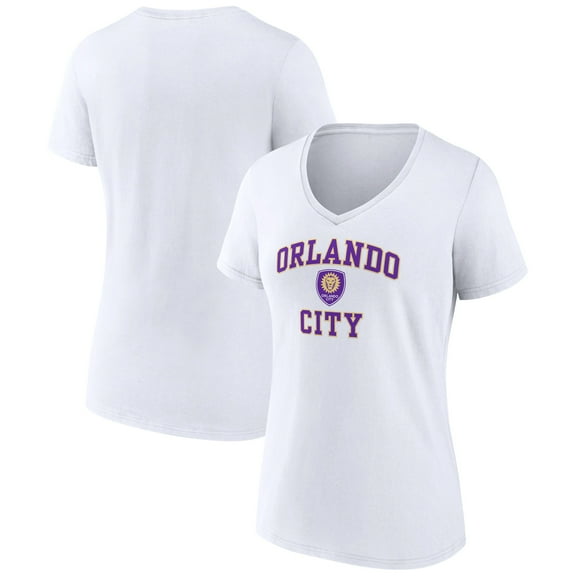 Women's White Orlando City SC Heart and Soul V-Neck T-Shirt