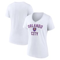 Women's White Orlando City SC Victory Arch Logo V-Neck T-Shirt