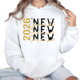 thumbnail image 1 of Women's White Oversized Hoodie 2026 New Year Grace Praise Gold Accent Graphic Print Casual Pullover Hooded Sweatshirt S-2XL, 1 of 5