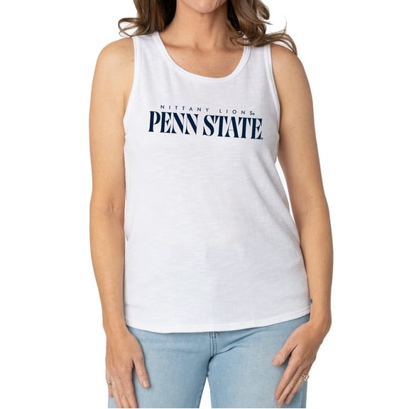 Women's White Penn State Nittany Lions Blake Sandwash Rib-Knit Tri-Blend Tank Top