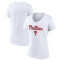Women's White Philadelphia Phillies Team Lockup V-Neck T-Shirt