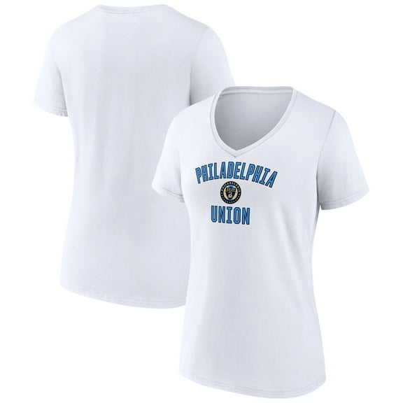 Women's White Philadelphia Union Victory Arch Logo V-Neck T-Shirt