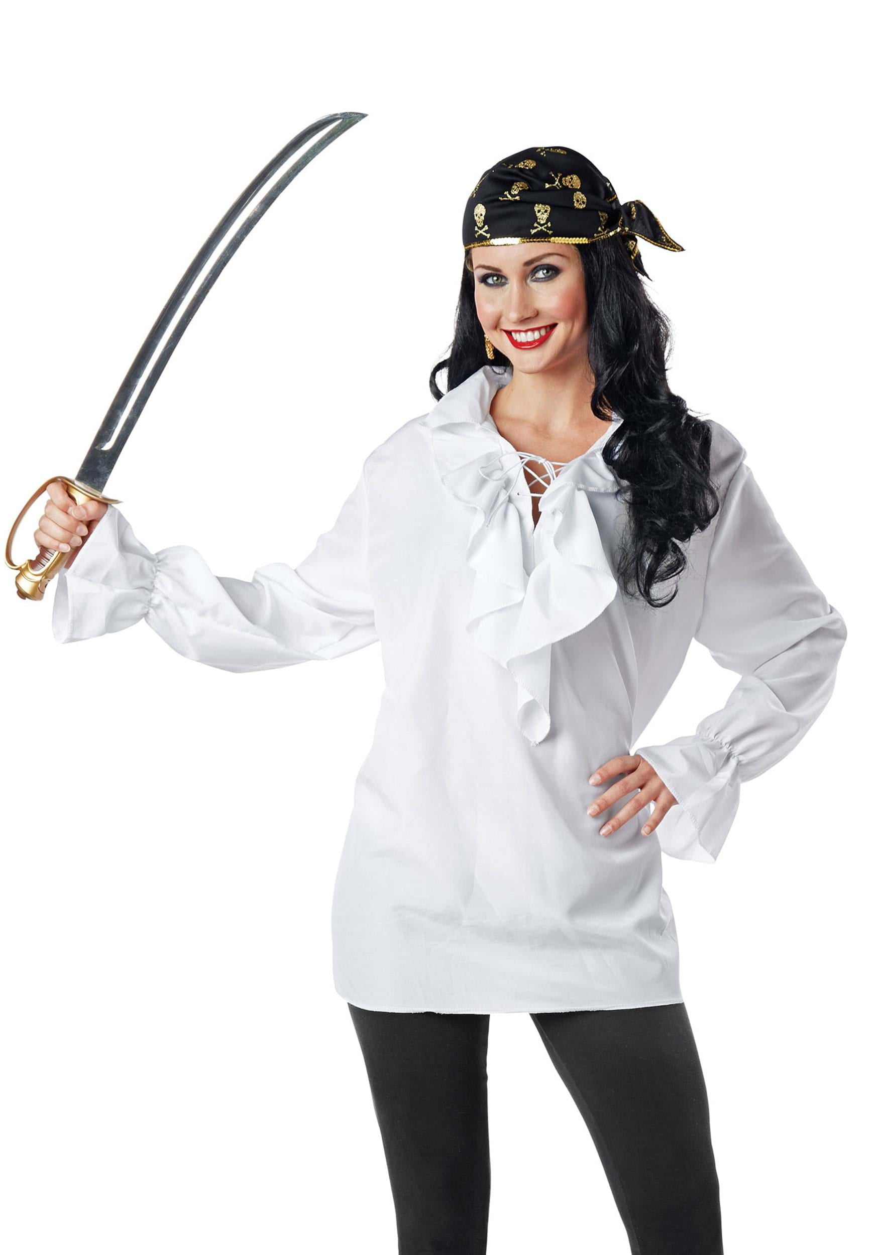 white pirate dress long sleeve Aislor Girls Pirate Costume Halloween Rave Party Victorian Long Sleeve Ruffle Dress with Vest White 8