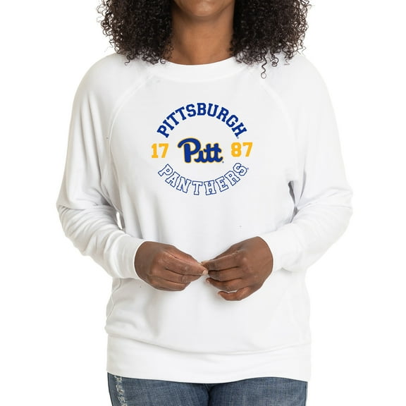 Women's White Pitt Panthers Rylee Raglan Tri-Blend Long Sleeve T-Shirt
