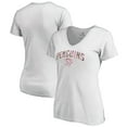 thumbnail image 1 of Women's White Pittsburgh Penguins Floral Arched V-Neck T-Shirt, 1 of 3