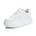 thumbnail image 1 of Women's White Platform Sneakers, Lace-Up Height Increasing Casual Skate Shoes for Daily Wear, 1 of 7