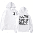 thumbnail image 1 of Women's White Print Hoodie Graphic Sweatshirt God's Mercy S-2XL Tops, 1 of 4