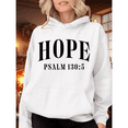 thumbnail image 1 of Women's White Print Hoodie Graphic Sweatshirt Psalm 130:5 S-2XL Tops, 1 of 4