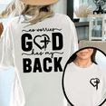 thumbnail image 1 of Women's White Print Tshirt Graphic Tees No Worries God Has My Back S-5XL Shirts Tops, 1 of 5