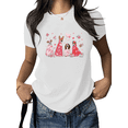 thumbnail image 1 of Women's White Print Tshirt Graphic Tees Valentine's cotton White Print Tshirt Graphic Tees Valentine's Day Dogs Pattern Shirts S-5XL Casual Daily Tops, 1 of 4