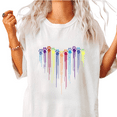 thumbnail image 1 of Women's White Rainbow Paw Print Heart Print Tshirt Vibrant Animal Graphic Tees Casual Pride Shirts Stylish Everyday Tops S-5XL, 1 of 5