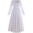 thumbnail image 1 of Women's White Regency Dress Empire Waist Jane Austen Dress Tea Party Medieval Vintage Ball Gown, 1 of 6