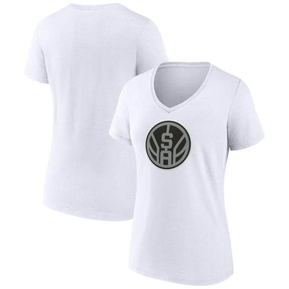 Women's White San Antonio Spurs Alternate Logo V-Neck T-Shirt