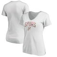 thumbnail image 1 of Women's White San Antonio Spurs Floral Arch V-Neck T-Shirt, 1 of 3