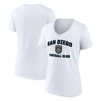 Women's White San Diego FC Heart and Soul V-Neck T-Shirt