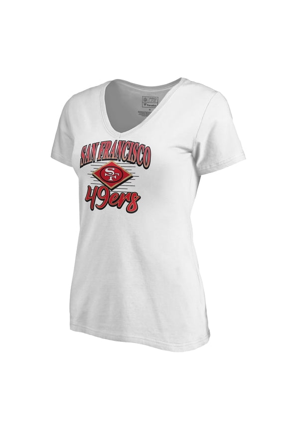 Women's White San Francisco 49ers Artifact V-Neck T-Shirt