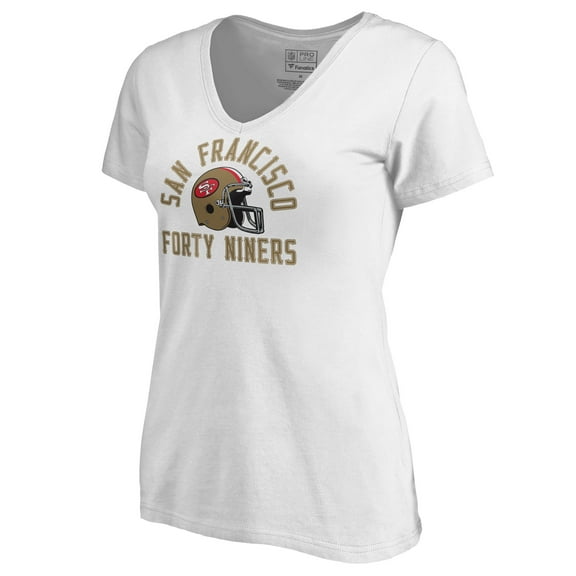 Women's White San Francisco 49ers Quinten Helmet T-Shirt
